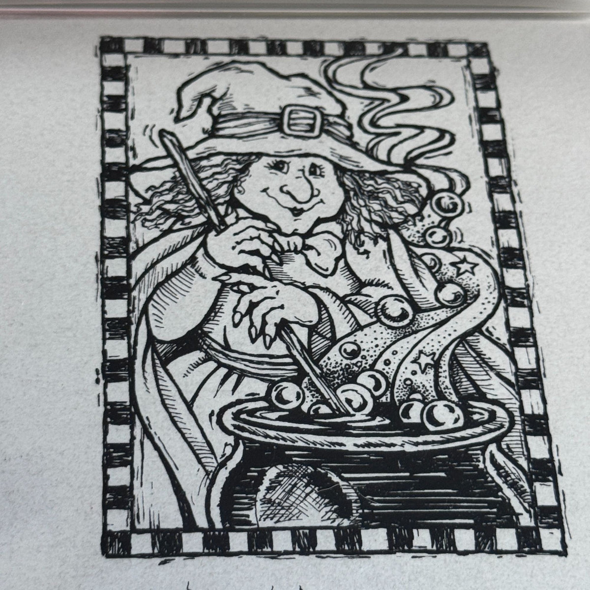 Serendipity Stamps Witch Rubber Stamp Happy Halloween Card Making Pun Caldron