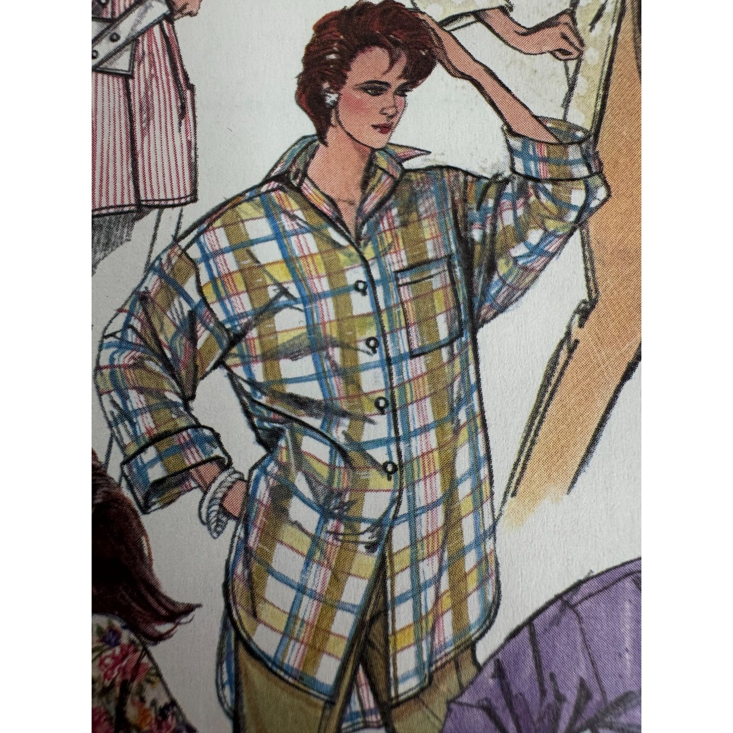 Simplicity Sewing Pattern 7303 Oversized Front Button Shirt Easy to Sew UC 1980s