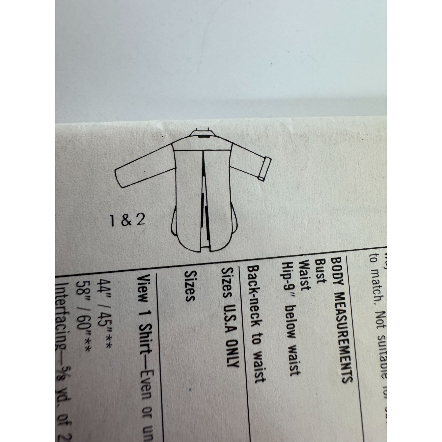 Simplicity Sewing Pattern 7303 Oversized Front Button Shirt Easy to Sew UC 1980s