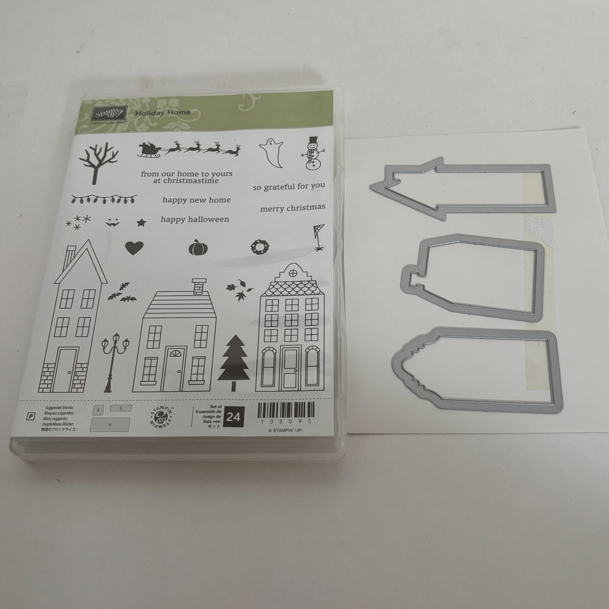 Stampin Up Stamp Set Holiday Home Halloween Christmas House Cardmaking Gift Tags