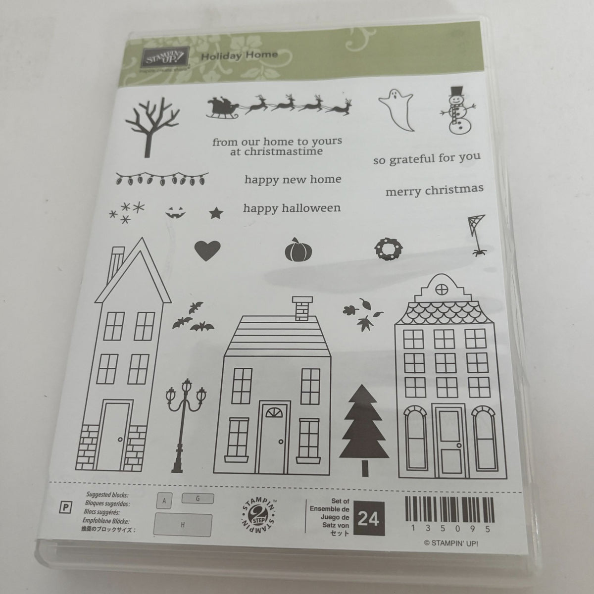 Stampin Up Stamp Set Holiday Home Halloween Christmas House Cardmaking Gift Tags