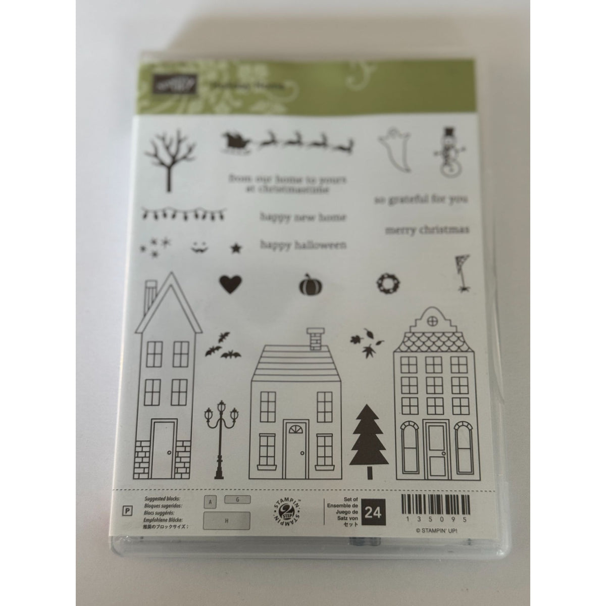 Stampin Up Stamp Set Holiday Home Halloween Christmas House Cardmaking Gift Tags