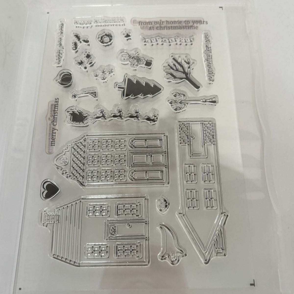 Stampin Up Stamp Set Holiday Home Halloween Christmas House Cardmaking Gift Tags
