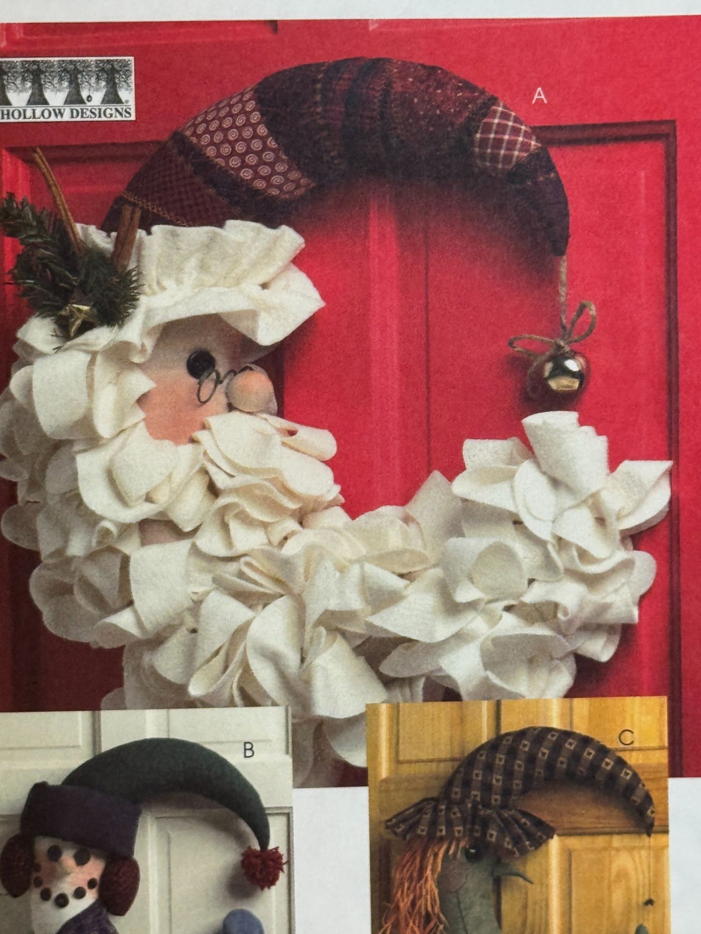 McCalls Sewing Pattern M5205 Christmas Santa Door Wreath Halloween Witch Moon UC