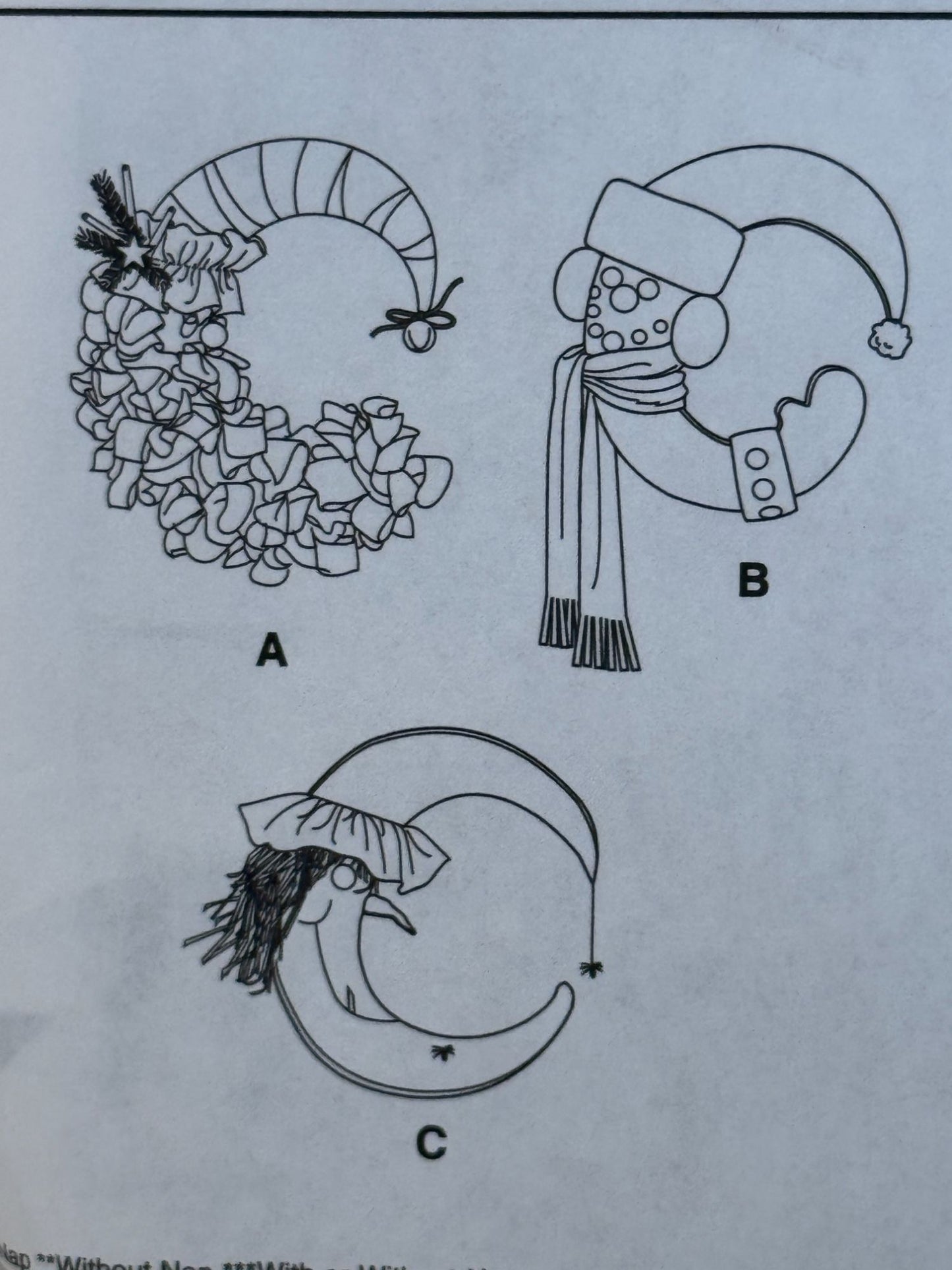 McCalls Sewing Pattern M5205 Christmas Santa Door Wreath Halloween Witch Moon UC