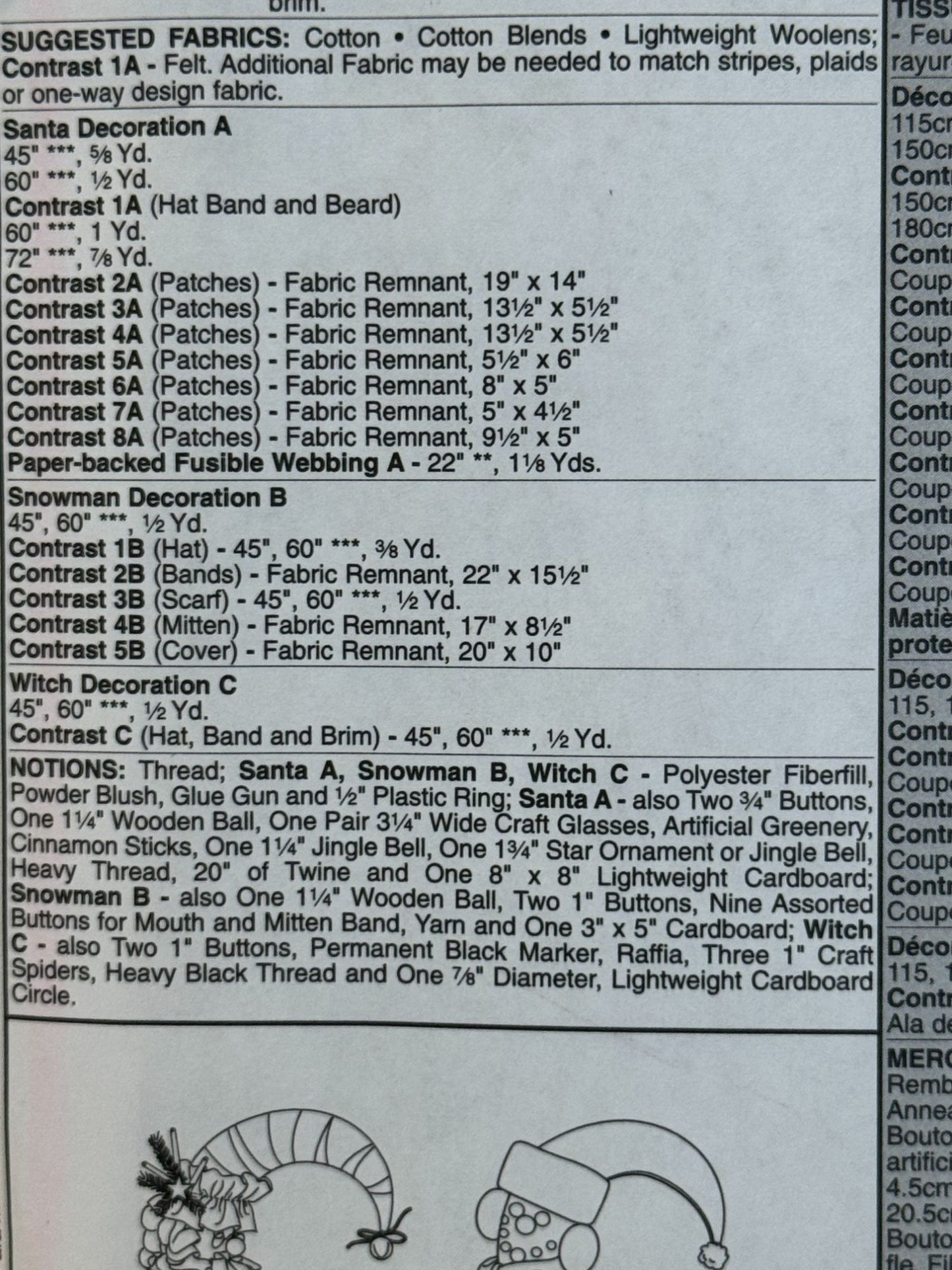 McCalls Sewing Pattern M5205 Christmas Santa Door Wreath Halloween Witch Moon UC