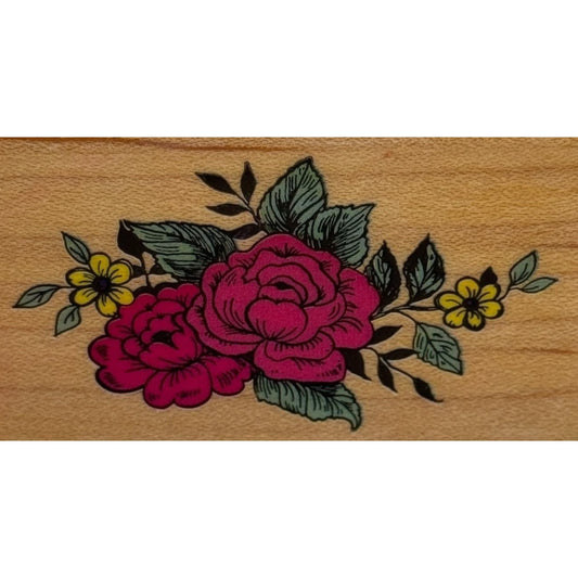 Comotion Rubber Stamp Cabbage Roses Floral Design Mothers Day Card Making Flower