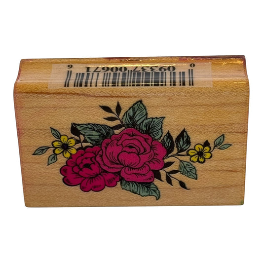 Comotion Rubber Stamp Cabbage Roses Floral Design Mothers Day Card Making Flower