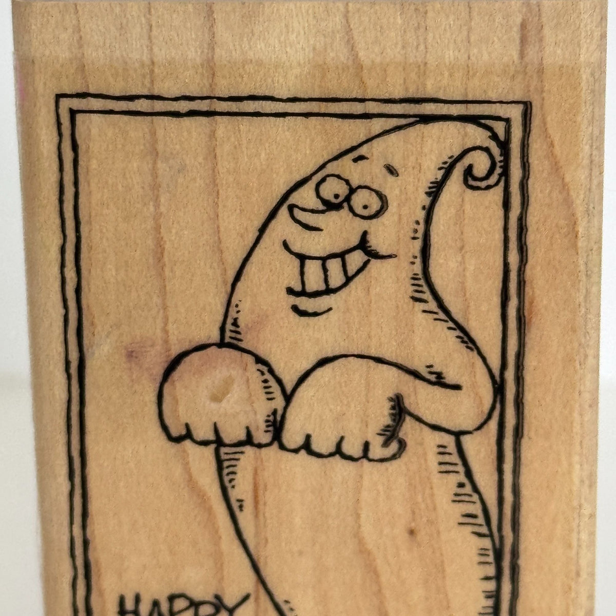 Stampin Up Rubber Stamp Happy Fright Night Ghost Halloween Card Making Words Sentiment Friendly