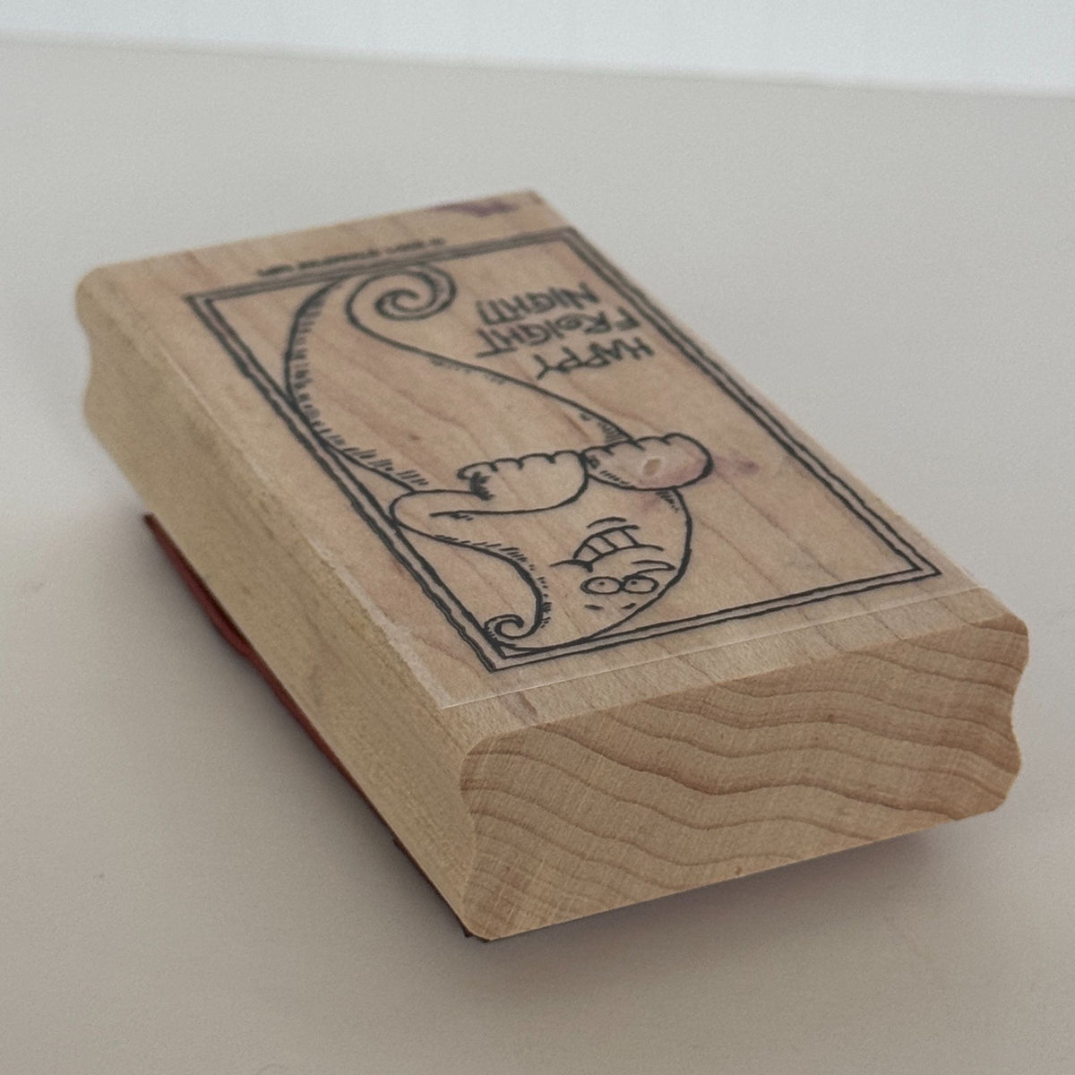 Stampin Up Rubber Stamp Happy Fright Night Ghost Halloween Card Making Words Sentiment Friendly