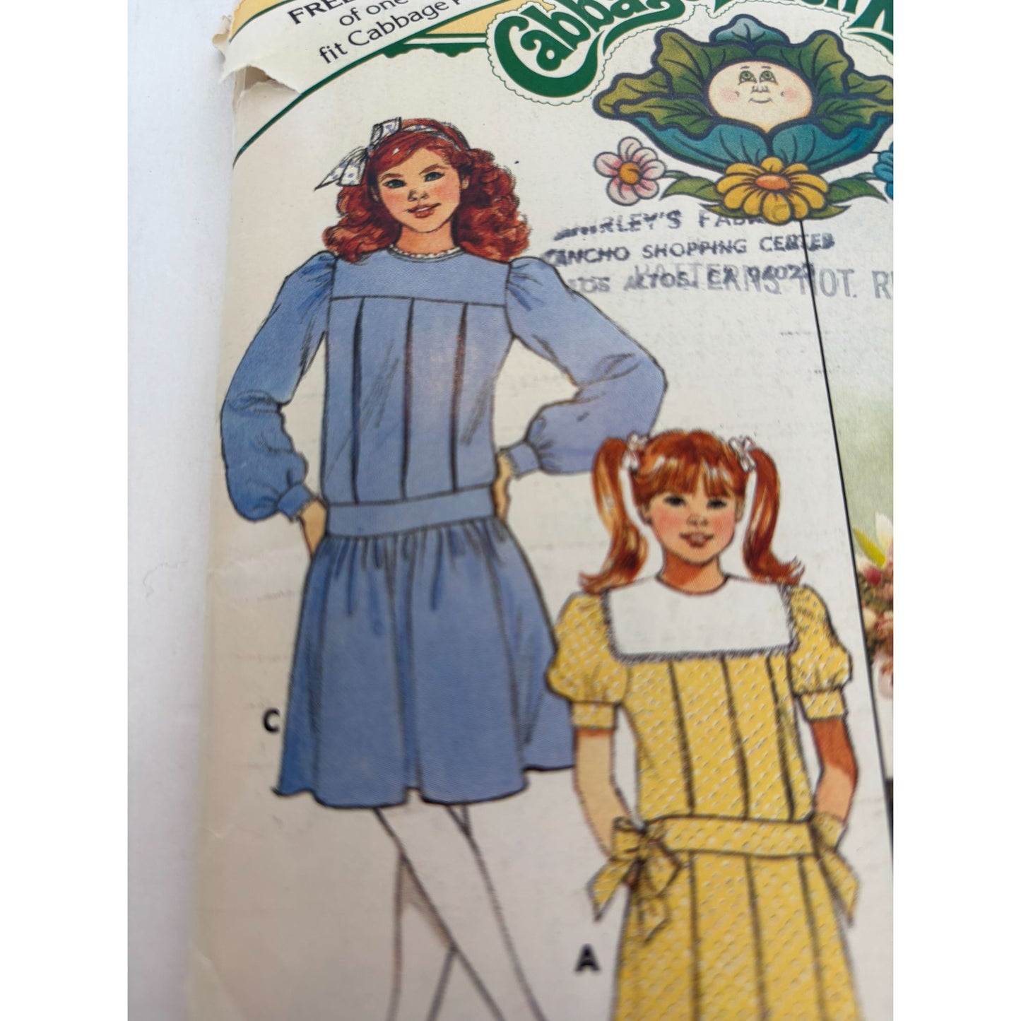 Butterick Sewing Pattern 3140 Cabbage Patch Kids Doll Girls Dress Vintage 1980s