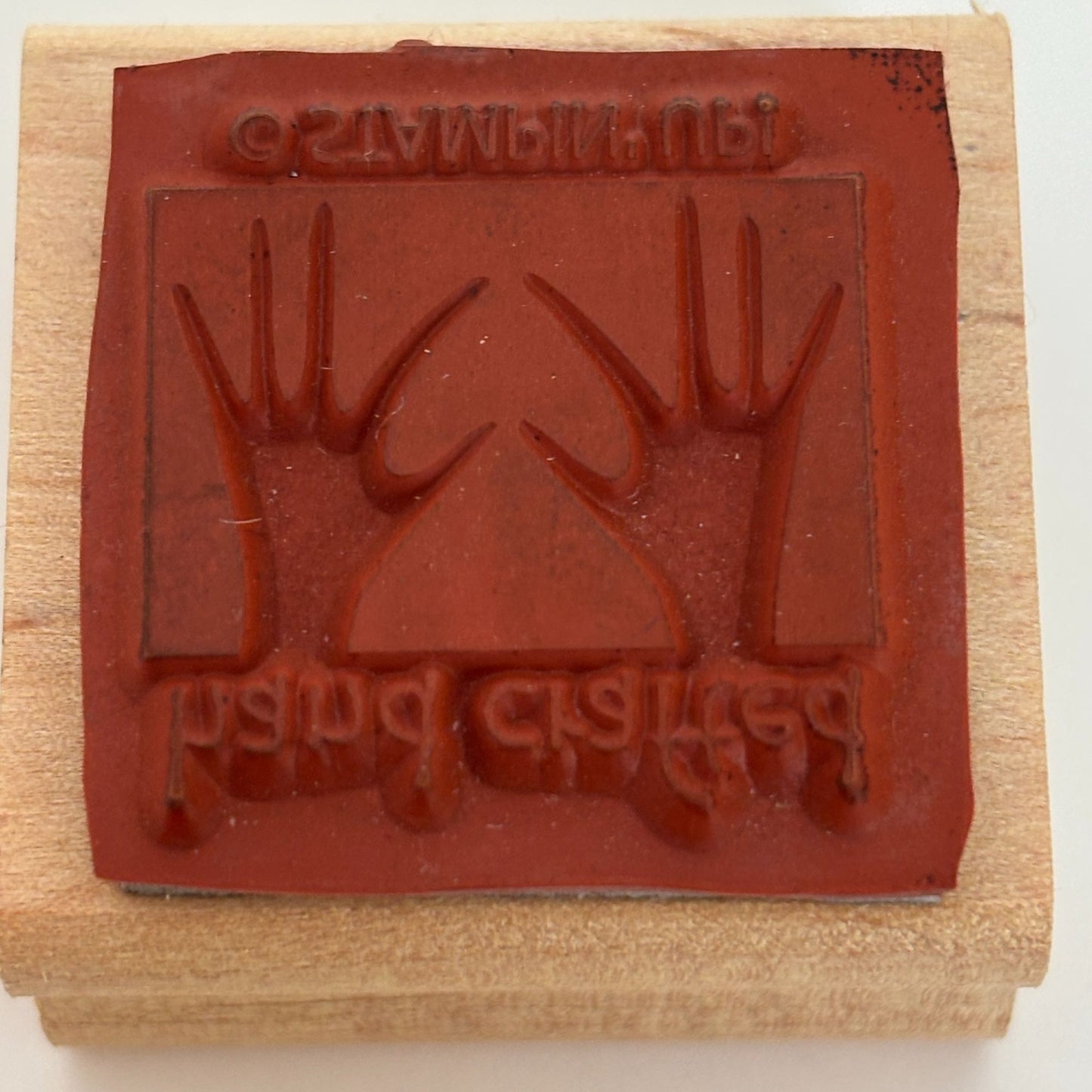 Stampin Up Wood Rubber Stamp Angel Policy Stamp Hand Crafted Crafter Card Making