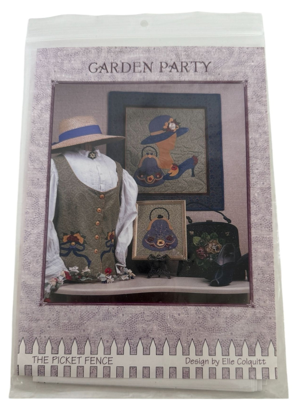 The Picket Fence Quilt and Embroidery Pattern Garden Party Wall Hanging Fashion