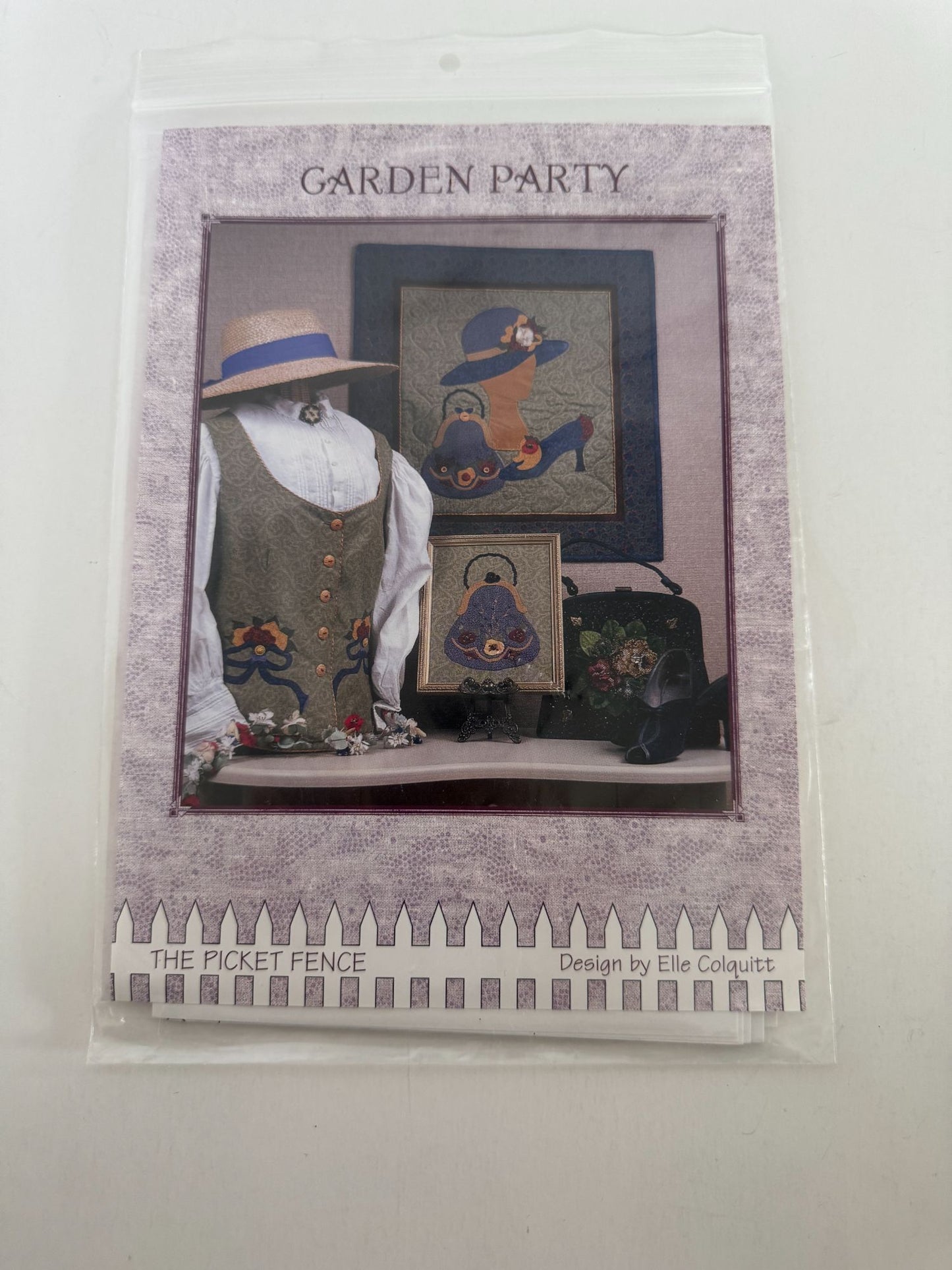 The Picket Fence Quilt and Embroidery Pattern Garden Party Wall Hanging Fashion