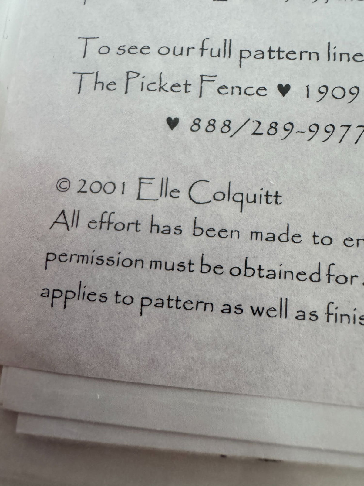 The Picket Fence Quilt and Embroidery Pattern Garden Party Wall Hanging Fashion