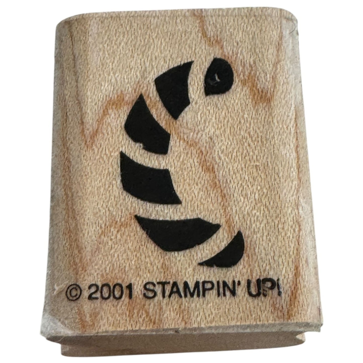 Stampin Up Wooden Rubber Stamp Tiger Tail Jungle Animal Stripes Nature Card