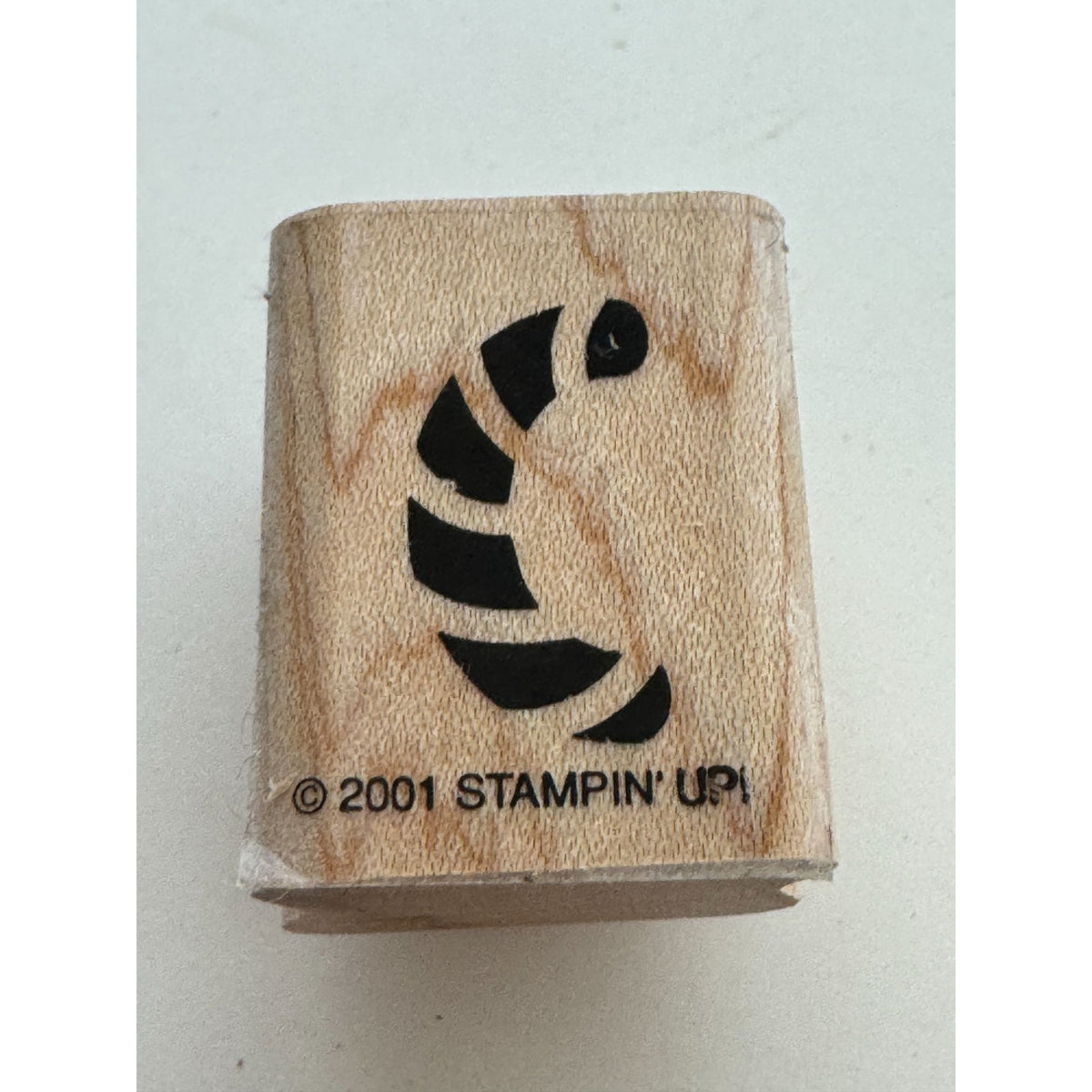 Stampin Up Wooden Rubber Stamp Tiger Tail Jungle Animal Stripes Nature Card