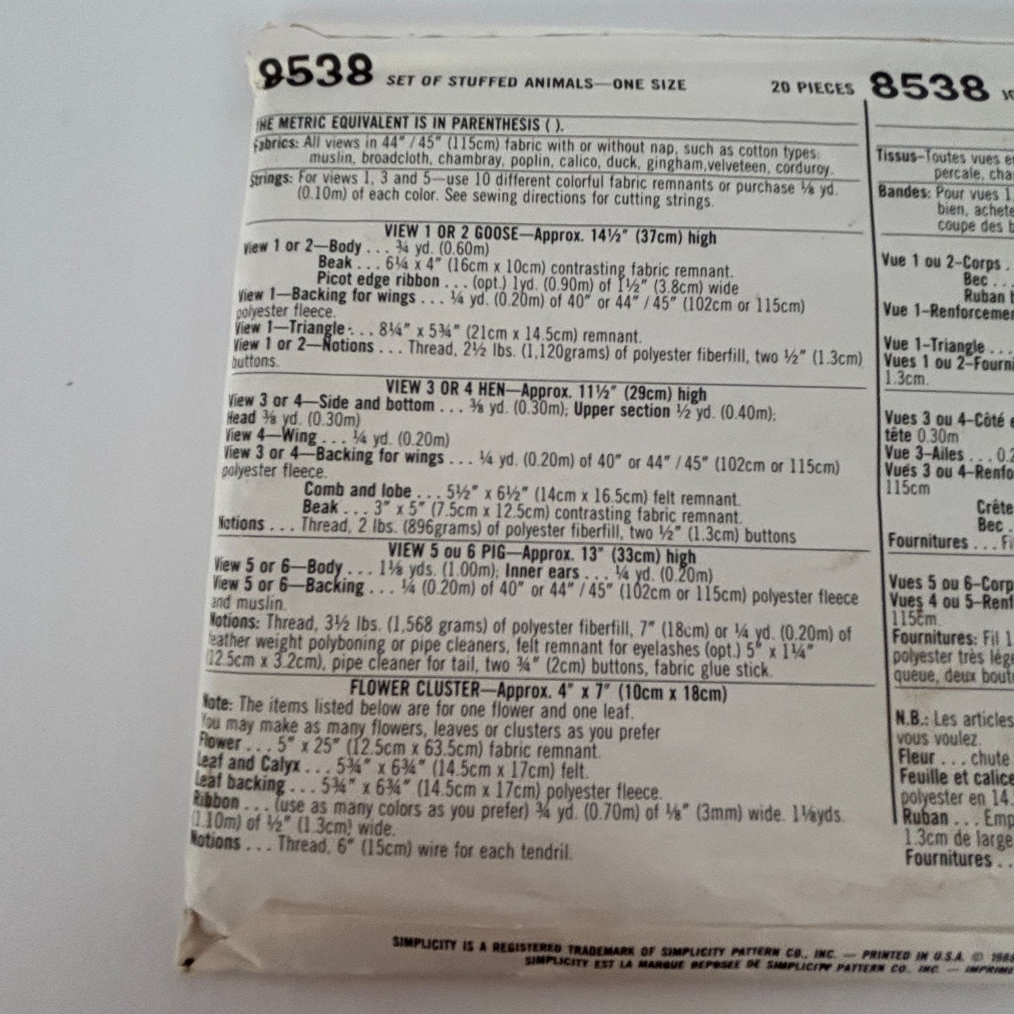 Simplicity Crafts Sewing Pattern 8538: Stuffed Animals