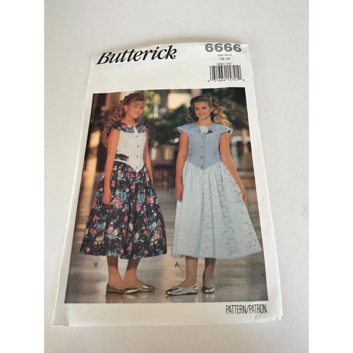 Butterick Sewing Pattern 6666 Girls Dress 90s Spring Summer Party Easy 12 14 Uncut