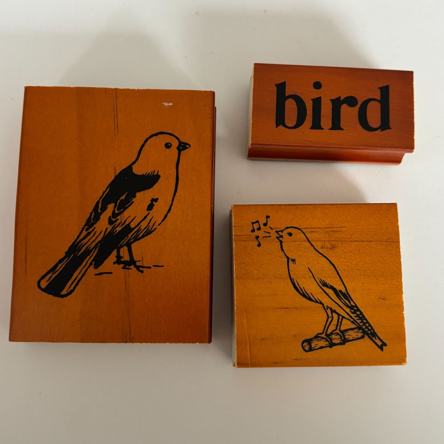 Cavallini Rubber Stamp Set Bird Illustrations Vintage Style Nature Cardmaking Scrapbooking Journaling Wood Mounted
