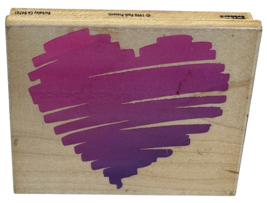 Rubber Stampede Rubber Stamp Sketch of my Heart Scribble Posh Impressions Craft