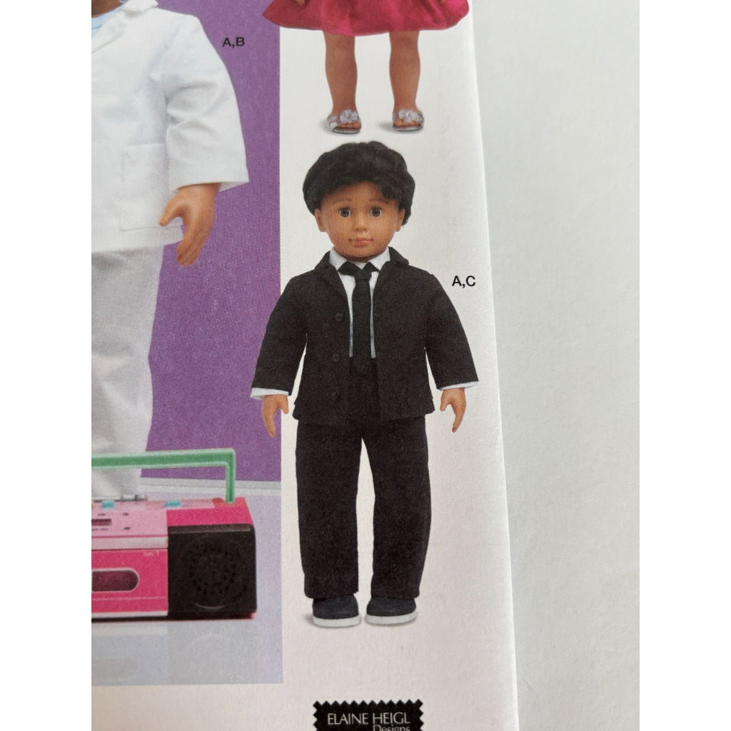 Simplicity Sewing Pattern S9567 18" Doll Clothes Doctor Nurse Scrubs Suit Dress