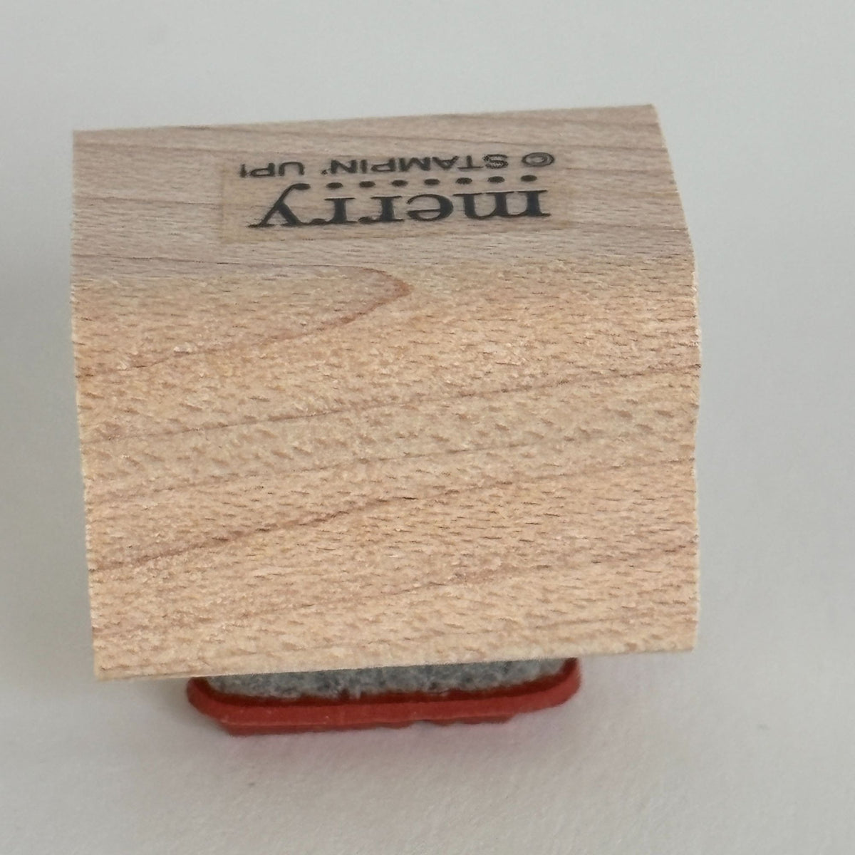 Stampin Up Rubber Stamp Merry Cardmaking Word Sentiment Small Holidays Christmas Tiny
