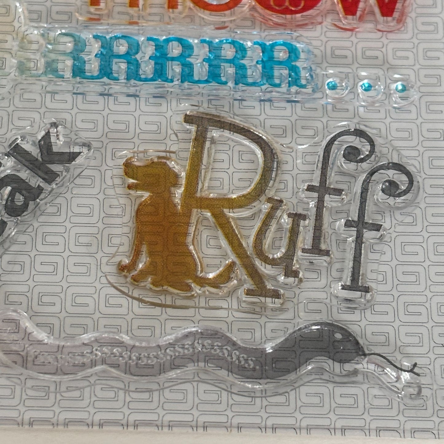 BasicGrey Bitsy Clear Stamps Set Animal Sound Bark Meow Chirp Squeak Pet Dog Cat Bird Snake