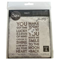 Tim Holtz Sizzix Thinlits Bold Text Lucky 7 Dies Sentiments Inspirational Words