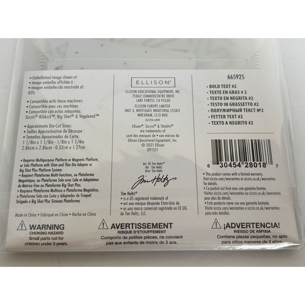 Tim Holtz Sizzix Thinlits Bold Text Lucky 7 Dies Sentiments Inspirational Words