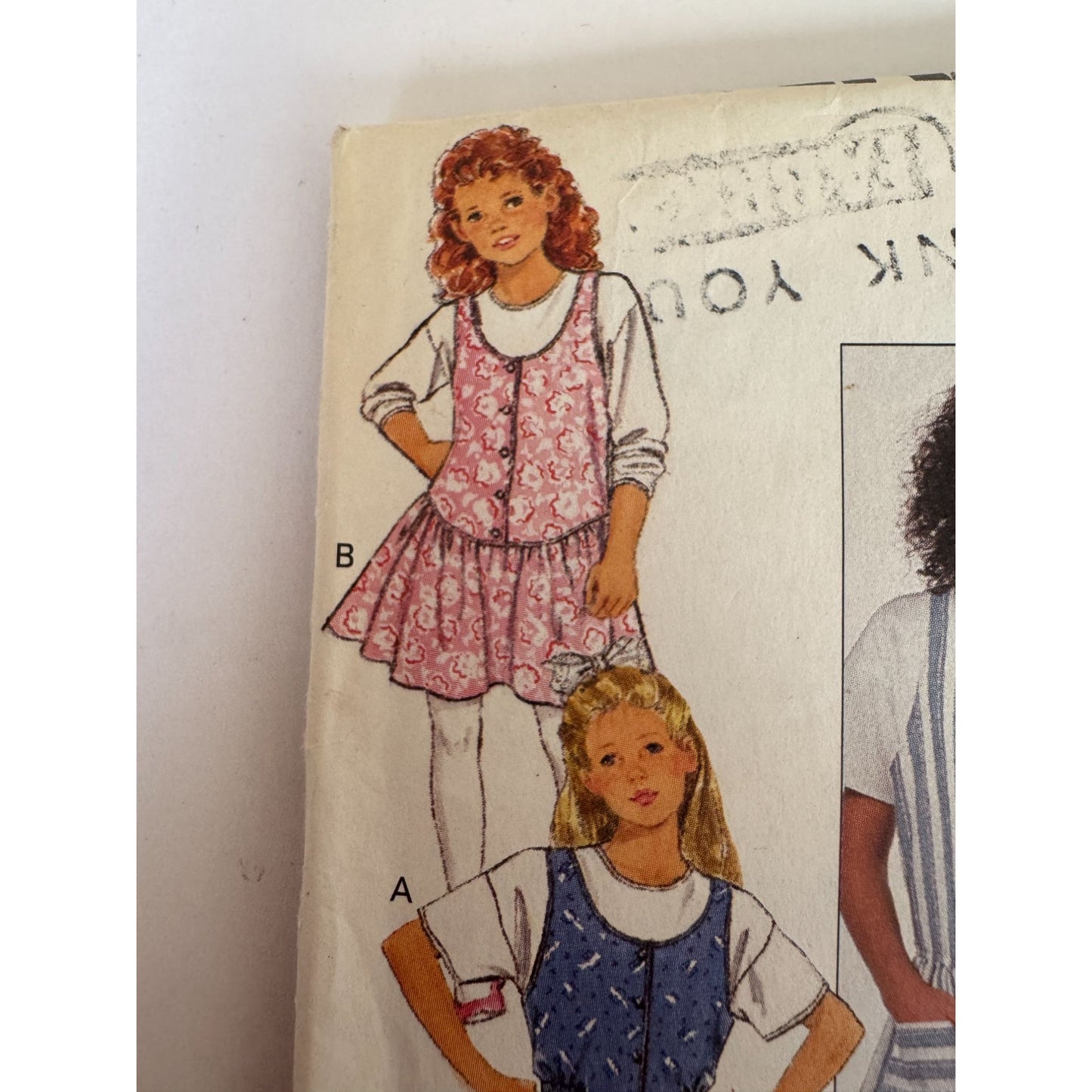 Vintage 80s Girls Jumper Dress Sewing Pattern Butterick 6480 Summer Casual 4-6 Uncut