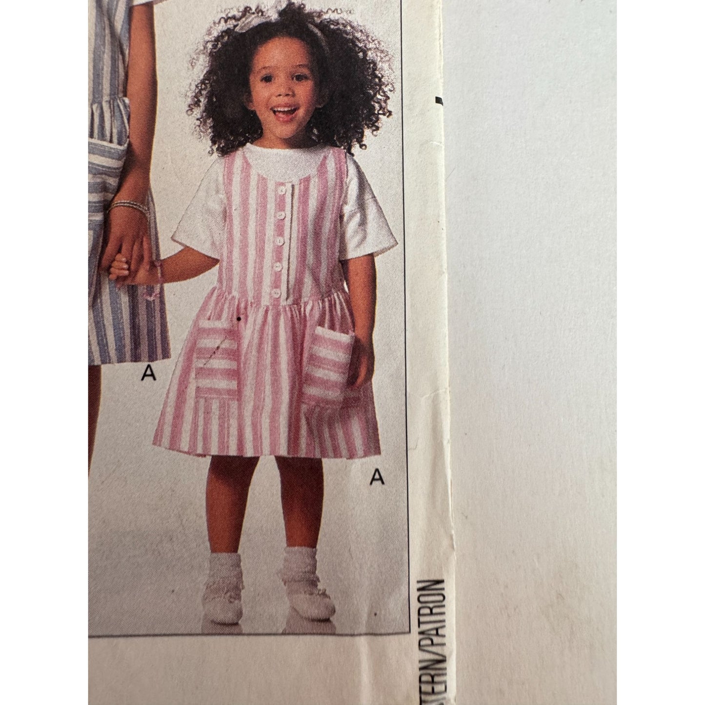 Vintage 80s Girls Jumper Dress Sewing Pattern Butterick 6480 Summer Casual 4-6 Uncut