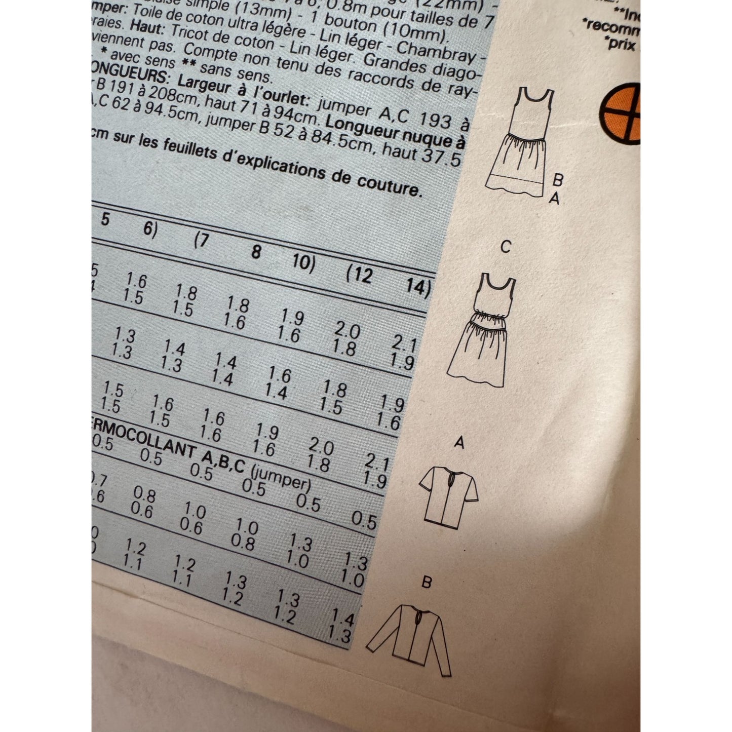 Vintage 80s Girls Jumper Dress Sewing Pattern Butterick 6480 Summer Casual 4-6 Uncut