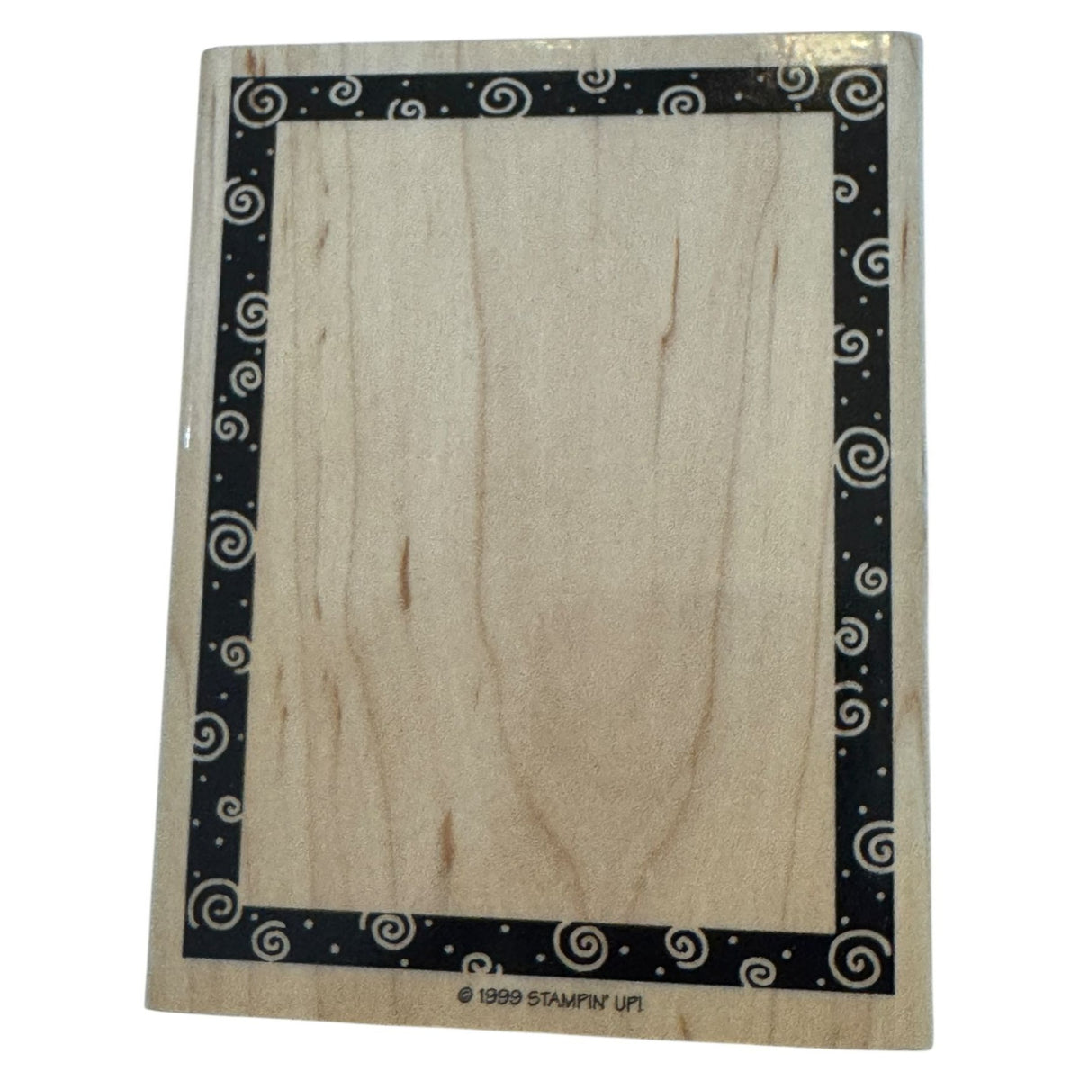 Stampin Up Wooden Rubber Stamp Swirl Frame Design Rectangle Card Making Crafting