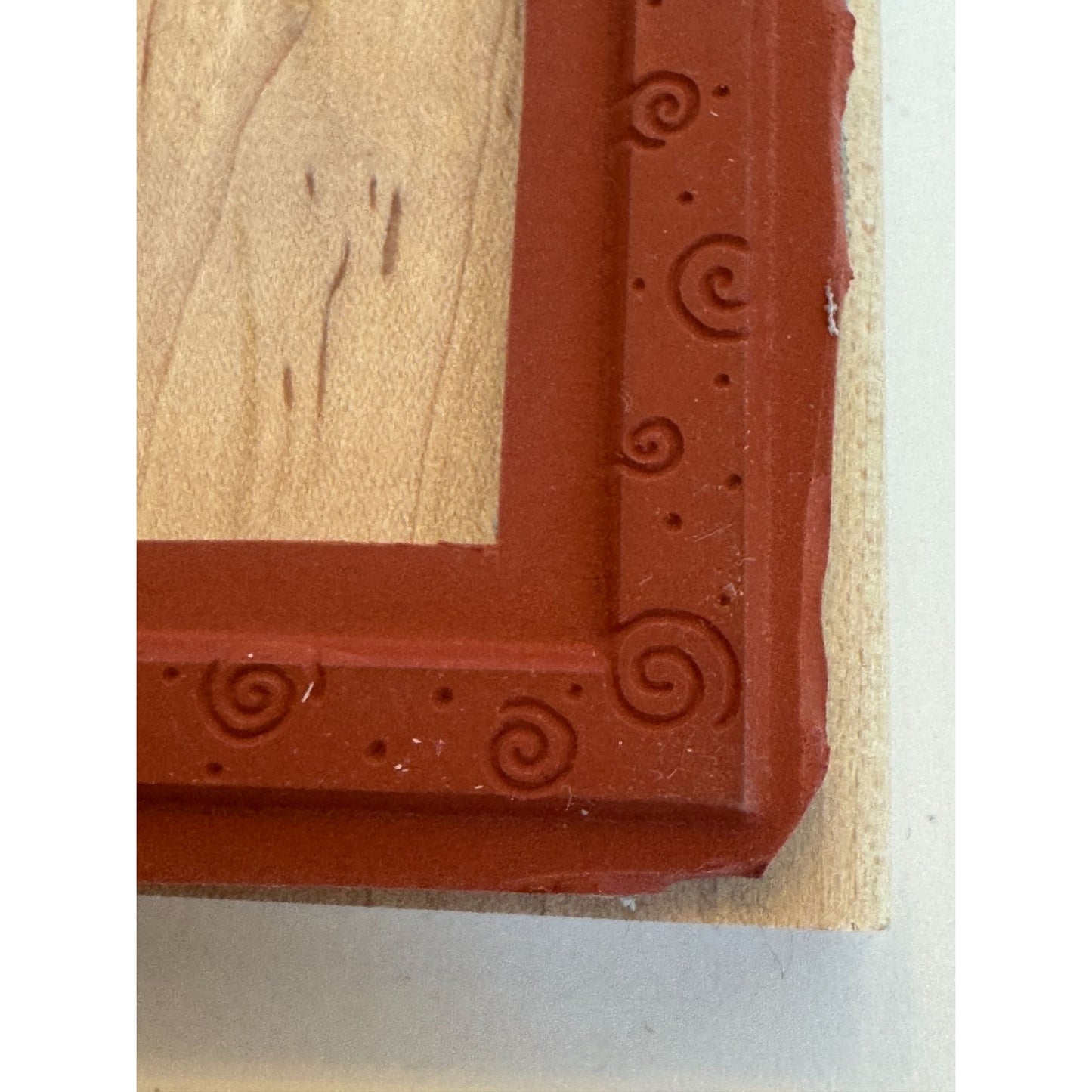 Stampin Up Wooden Rubber Stamp Swirl Frame Design Rectangle Card Making Crafting