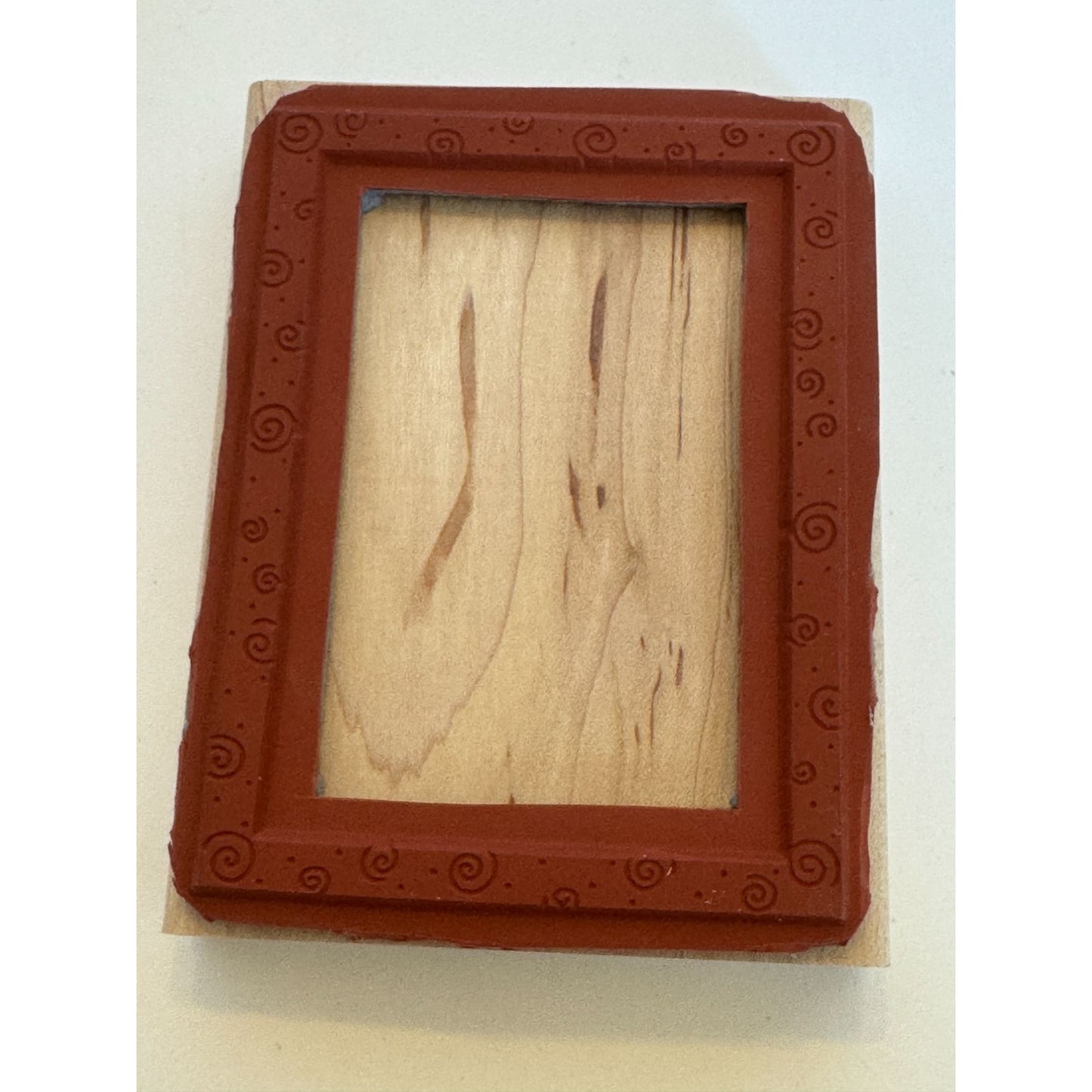 Stampin Up Wooden Rubber Stamp Swirl Frame Design Rectangle Card Making Crafting