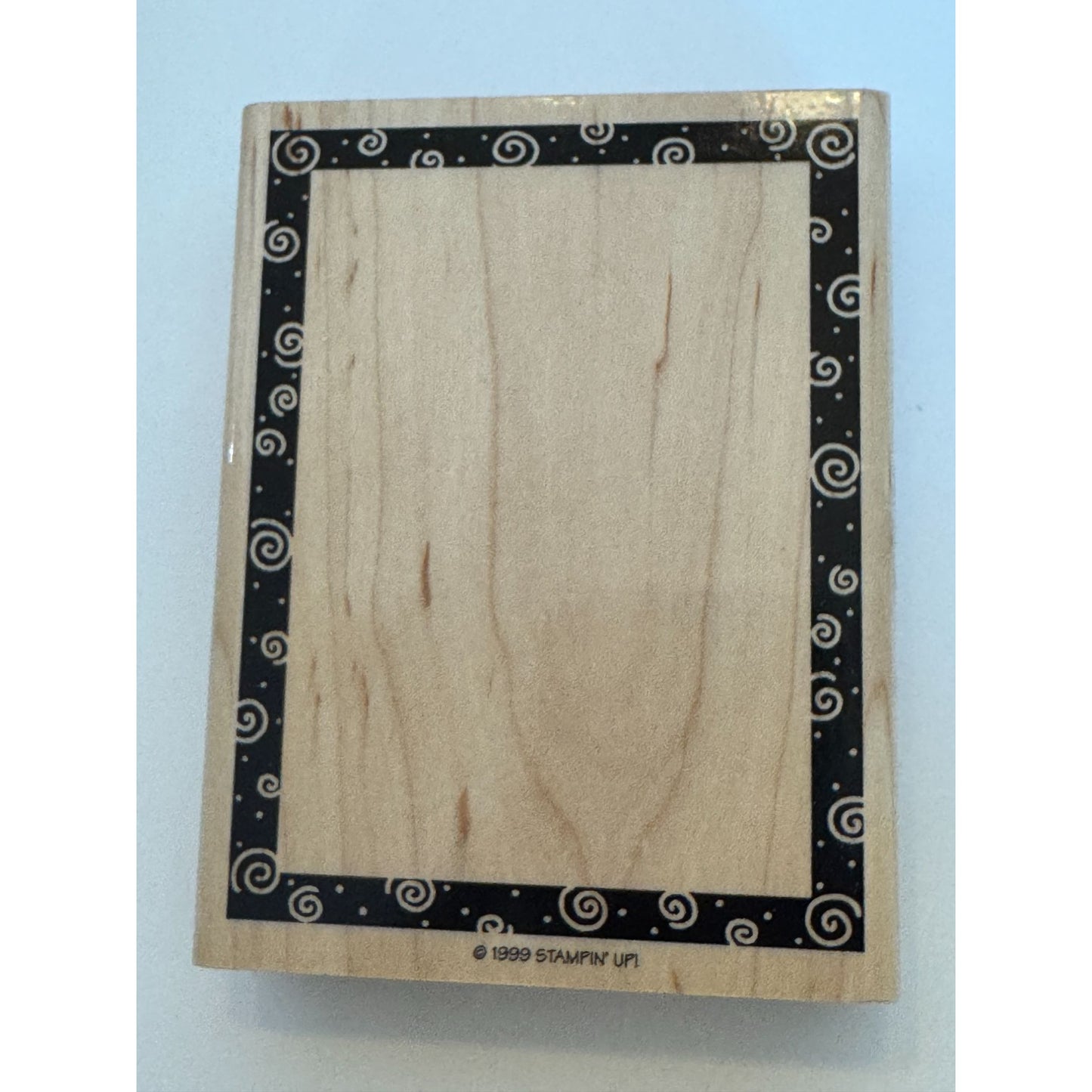 Stampin Up Wooden Rubber Stamp Swirl Frame Design Rectangle Card Making Crafting