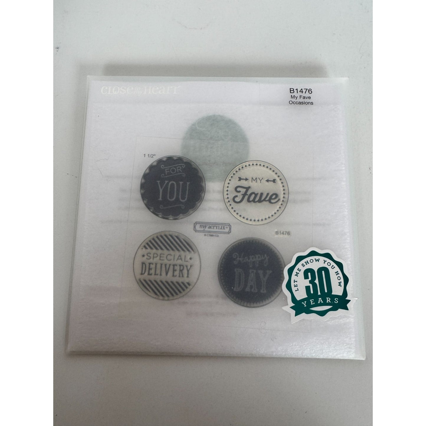 CTMH My Acrylix Acrylic Stamps Set B1476 My Fave Special Delivery For You Words
