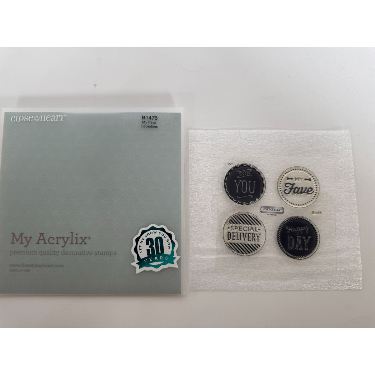 CTMH My Acrylix Acrylic Stamps Set B1476 My Fave Special Delivery For You Words