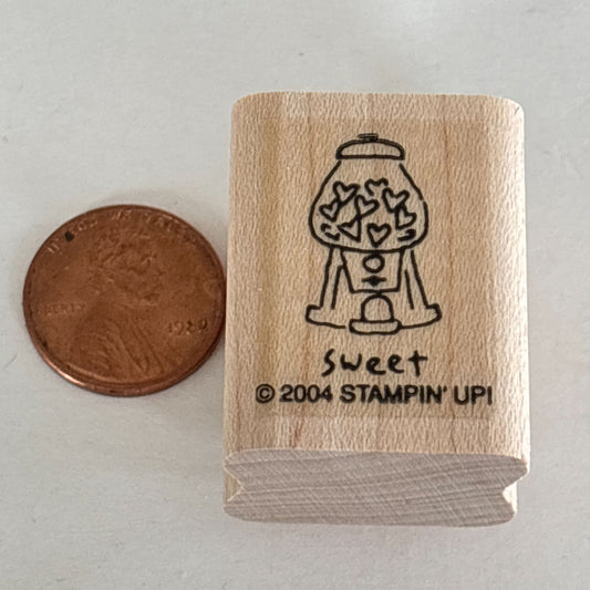 Stampin Up Rubber Stamp Sweet Gumball Machine Candy Cardmaking Scrapbooking Mini Paper Crafting