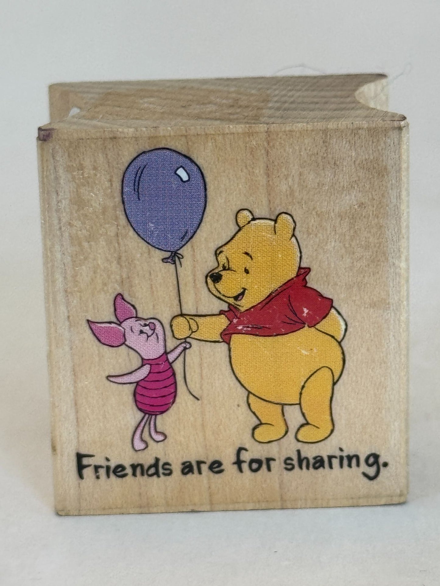 Disney Rubber Stamp Winnie The Pooh Piglet Friends are for Sharing Card Making