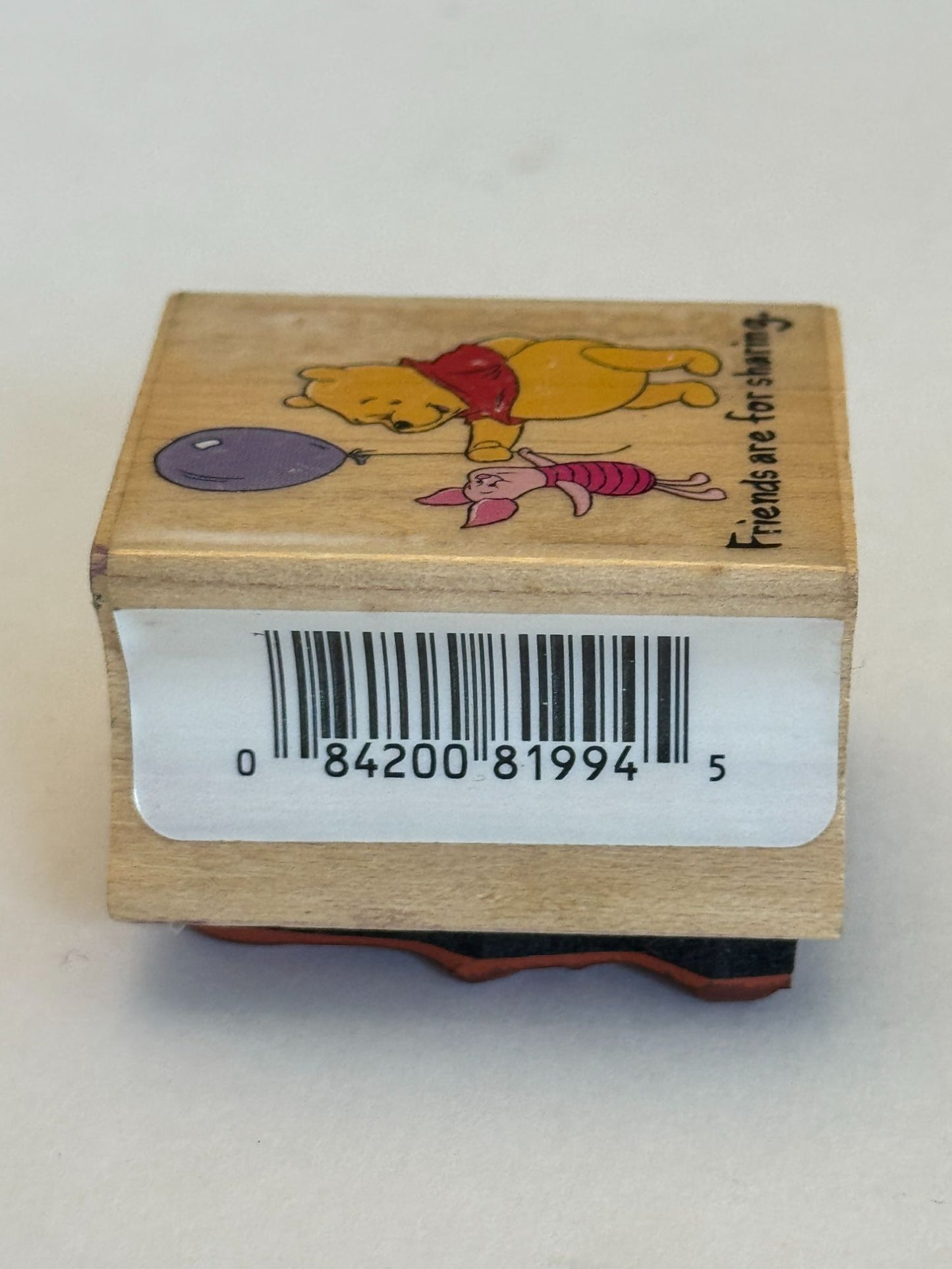 Disney Rubber Stamp Winnie The Pooh Piglet Friends are for Sharing Card Making