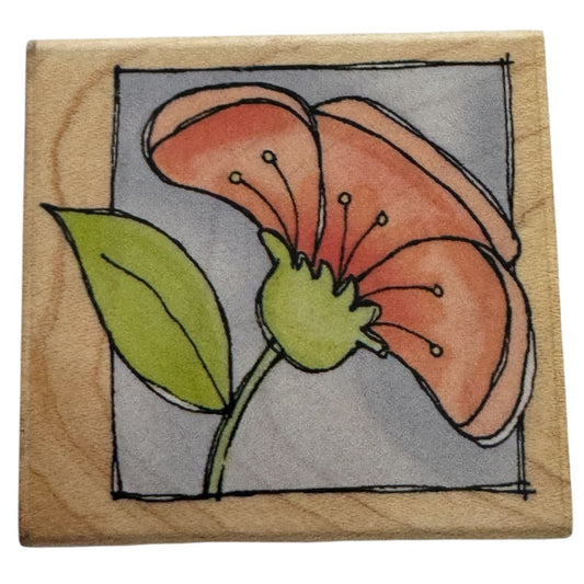 Hero Arts Rubber Stamp Profile Blossom III Floral Flower in Square Garden Craft