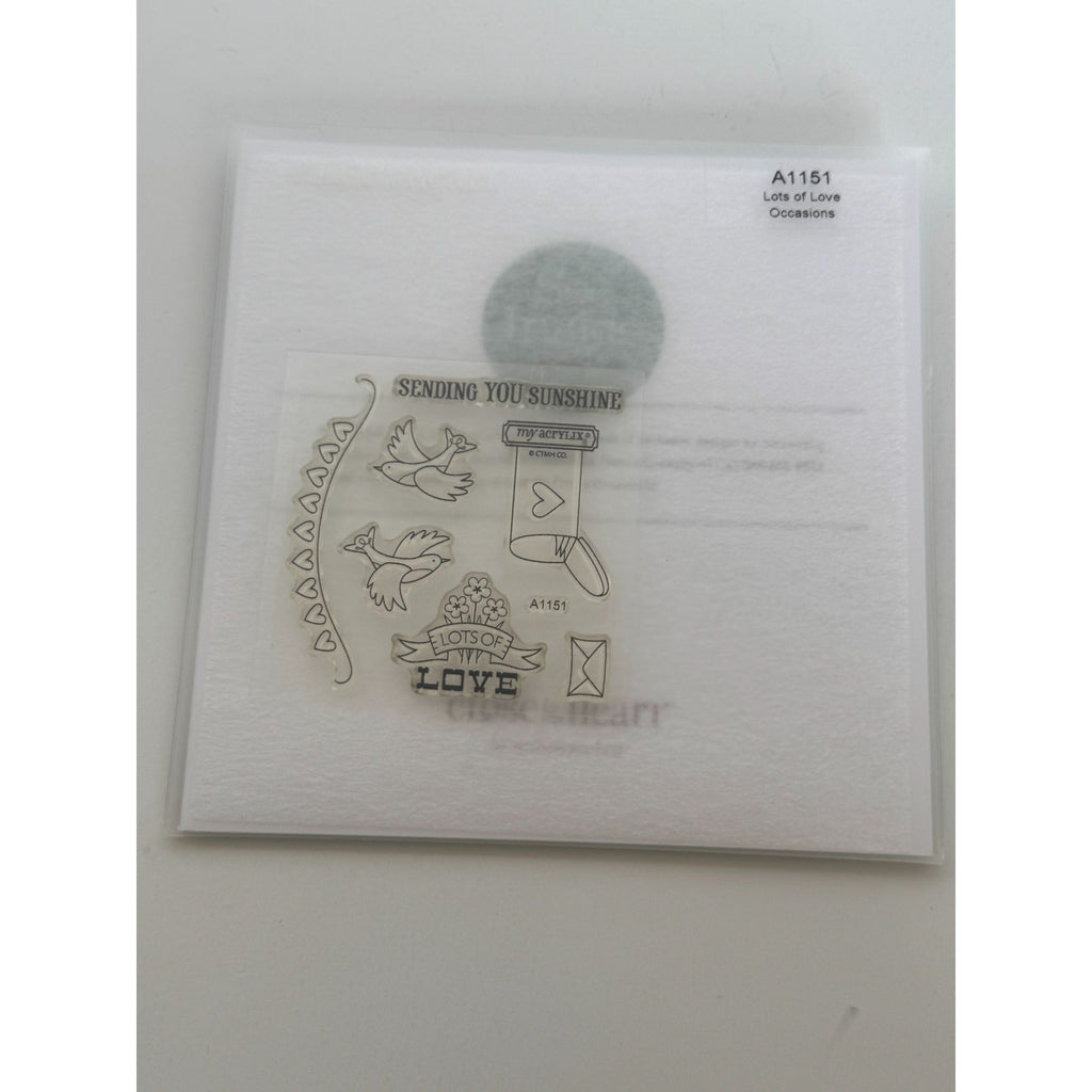 CTMH My Acrylix Acrylic Stamp Set Lots of Love Occasions Letter Writing Mailbox