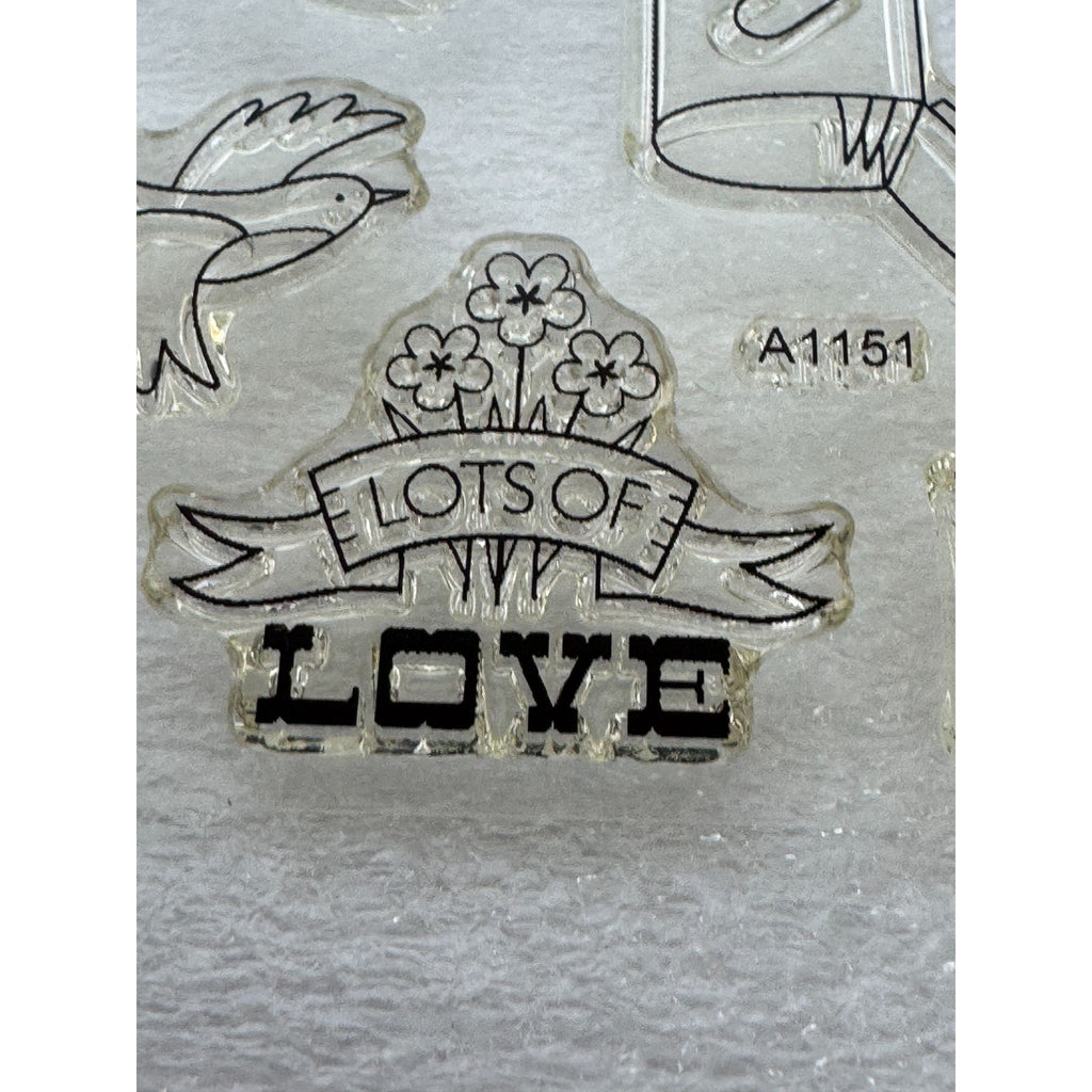 CTMH My Acrylix Acrylic Stamp Set Lots of Love Occasions Letter Writing Mailbox