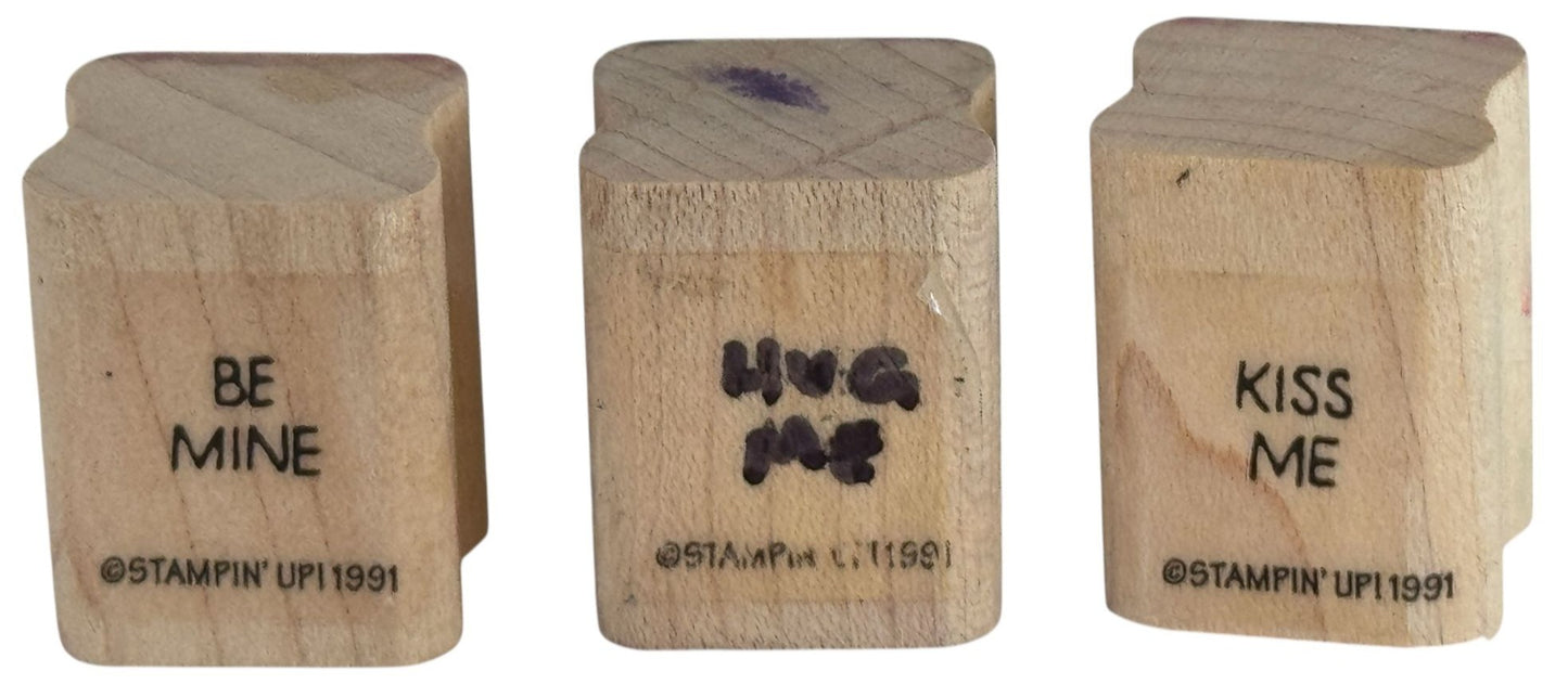Stampin Up Rubber Stamps Be Mine Hug Me Kiss Me Valentines Day Messages Love
