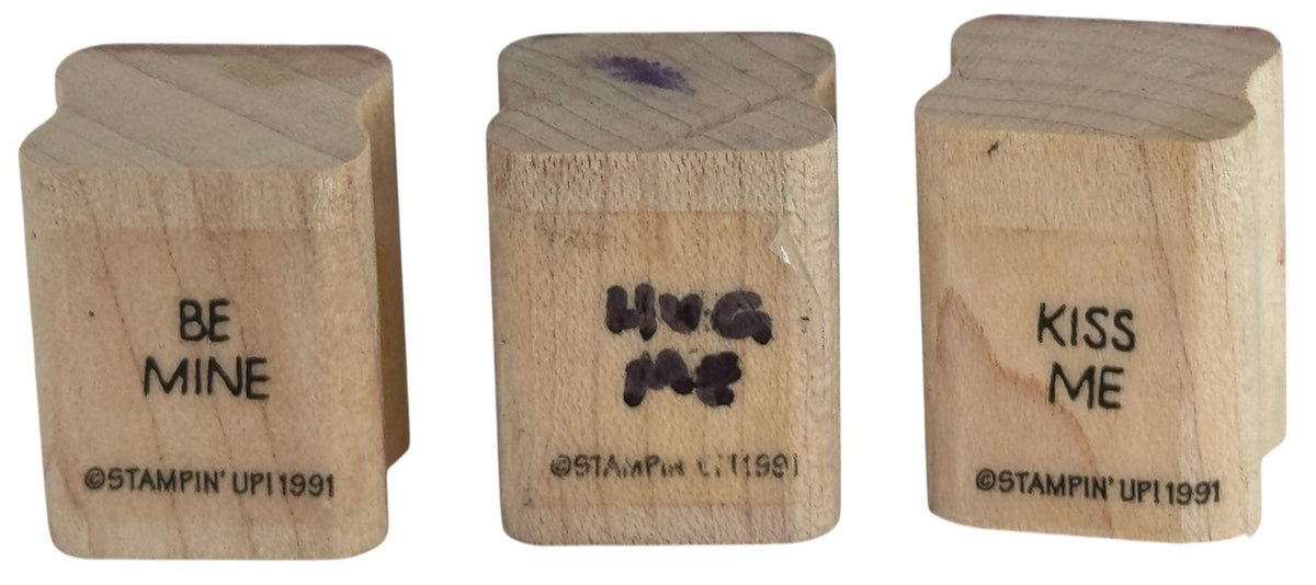 Stampin Up Rubber Stamps Be Mine Hug Me Kiss Me Valentines Day Messages Love
