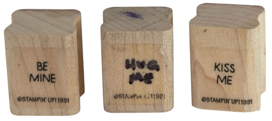Stampin Up Rubber Stamps Be Mine Hug Me Kiss Me Valentines Day Messages Love