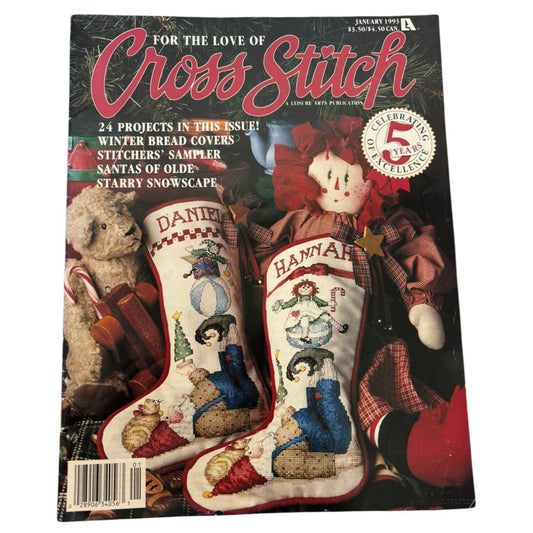 For The Love Of Cross Stitch Magazine January 1993 Christmas Stocking Olde Santa