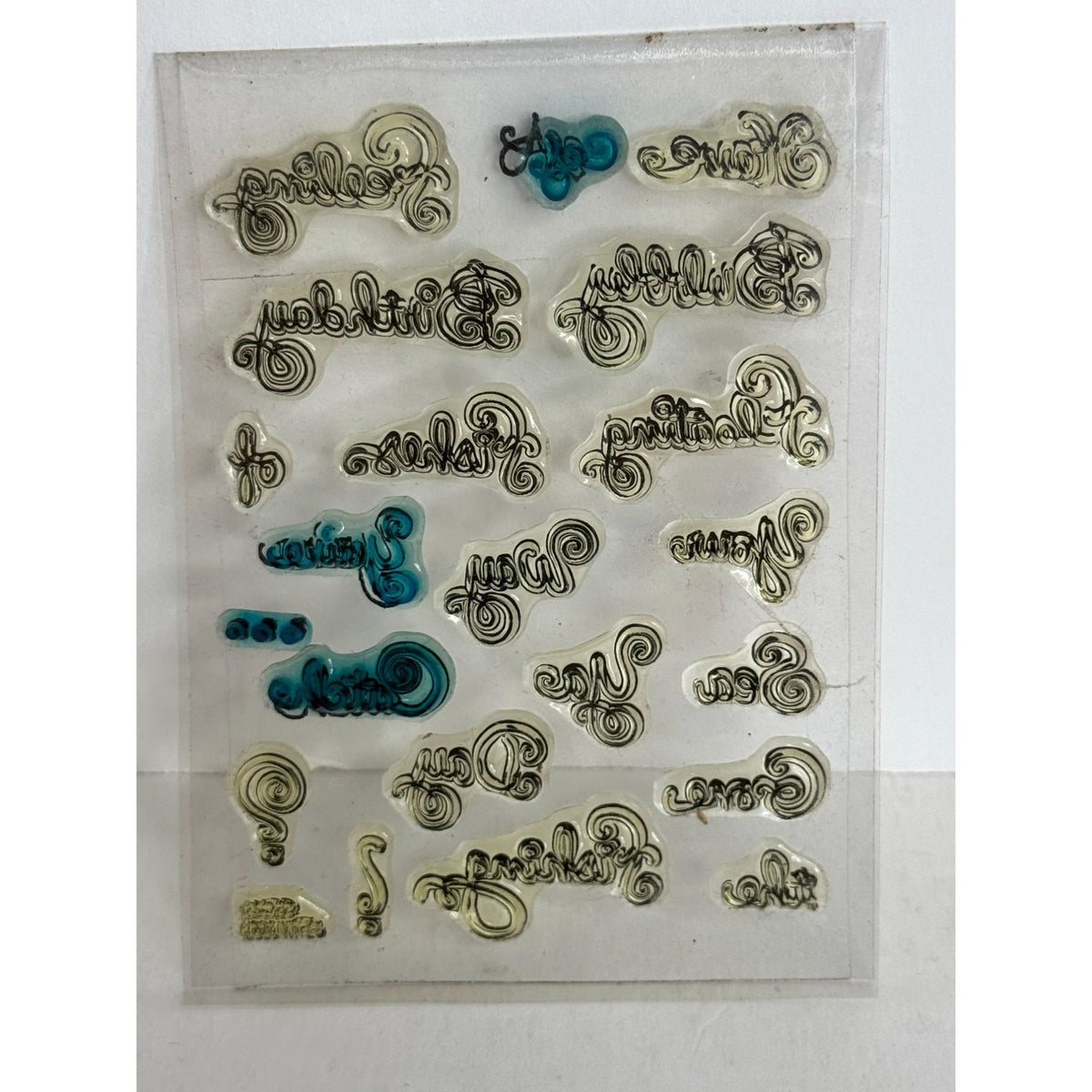 Stampendous Tiny Clear Acrylic Stamps Gone Fishing Words Fun Phrases Puns Sea Ya